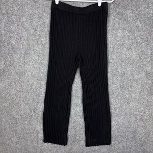 House of Harlow 1960 Pants Womens Size S Black Knit Casual Pleated Cropped